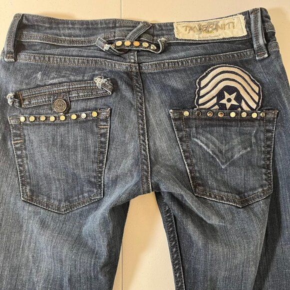 Jimmy Taverniti So Bootcut Low Rise Studded Jeans Size 27 - Picture 5 of 16